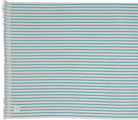 Nef-Nef Homeware Elveria Cotton Turquoise Beach Towel with Fringes 170x90cm