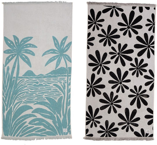 Nef-Nef Homeware Amalfi Βαμβακερή Μαύρη με Κρόσσια 170x90εκ.