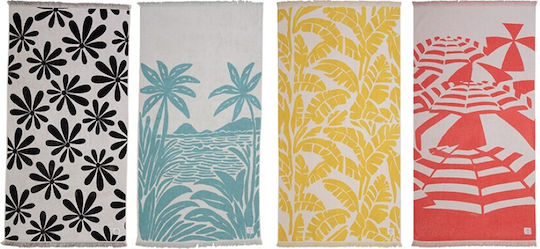 Nef-Nef Homeware Amalfi Cotton Turquoise with Fringes 170x90cm