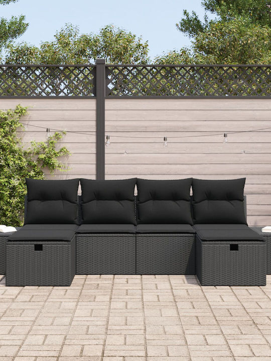 Living room Four-Seater Sofa Outdoor Rattan with Pillows 55x62x69cm