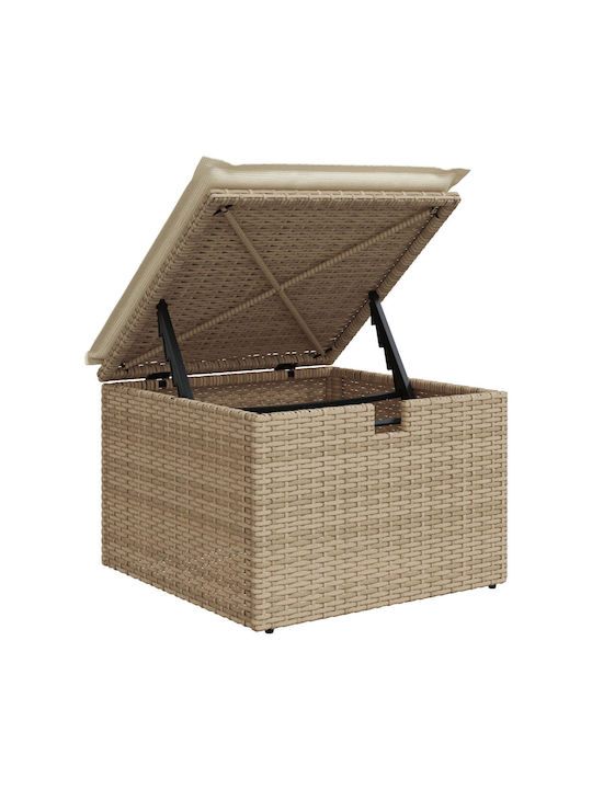 Corner Sofa Outdoor Rattan with Pillows 55x62x69cm
