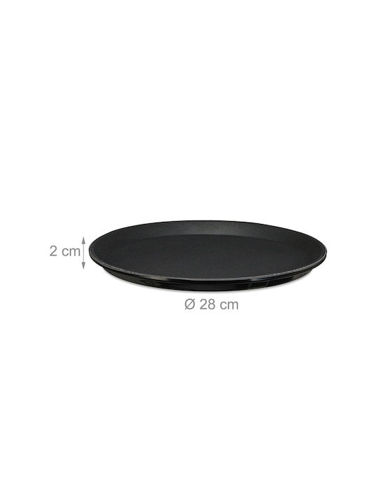 Relaxdays Rotund Tavă de Servire Antiderapant în Culoare Negru 28cm 10043117 3buc
