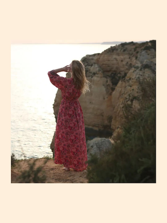 Chicret Feminin Lung Kimono de Plajă Wild Rose