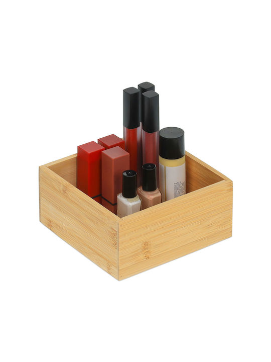 Relaxdays Καλάθι Αποθήκευσης Bamboo Μπεζ 15x15x15cm