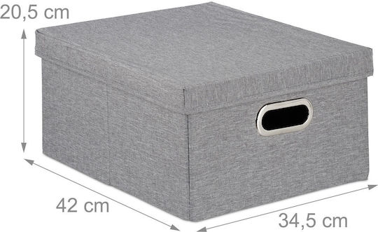 Relaxdays Storage Basket Fabric with Lid Gray 25lt 2pcs