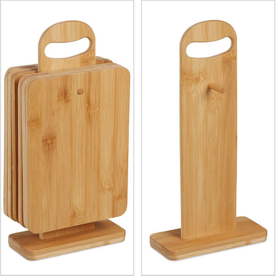 Relaxdays Σετ Επιφάνεια Κοπής από Μπαμπού Καφέ 32.5x16cm 6τμχ