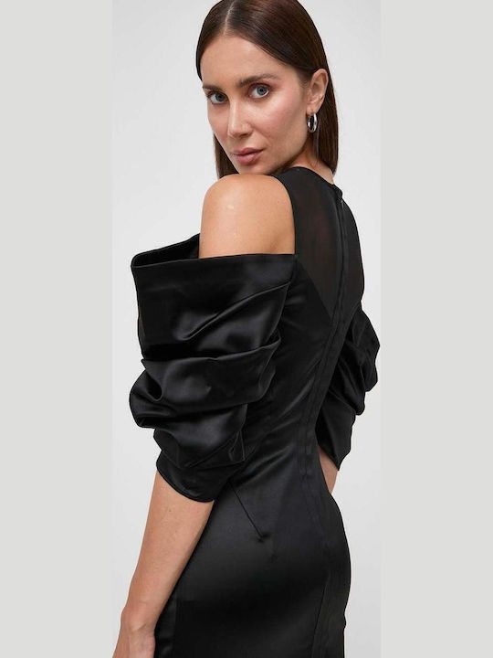 Mini Abendkleid mit Transparenz Schwarz