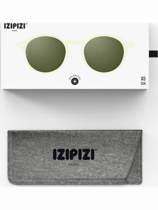 Izipizi Unisex Sunglasses with Transparent Plastic Frame and Green Polarized Lens