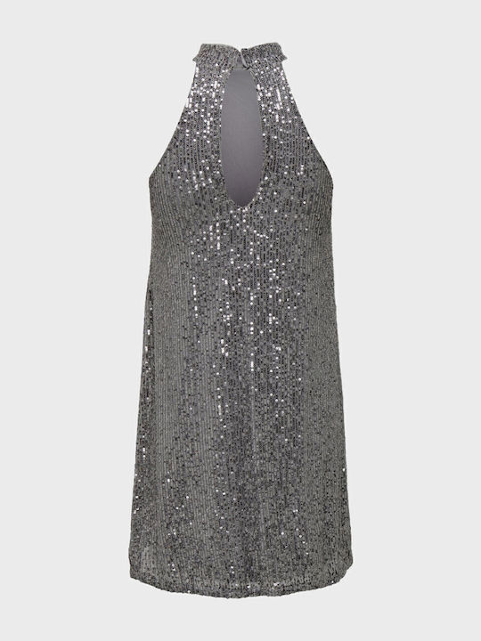 Mini Evening Silver Dress