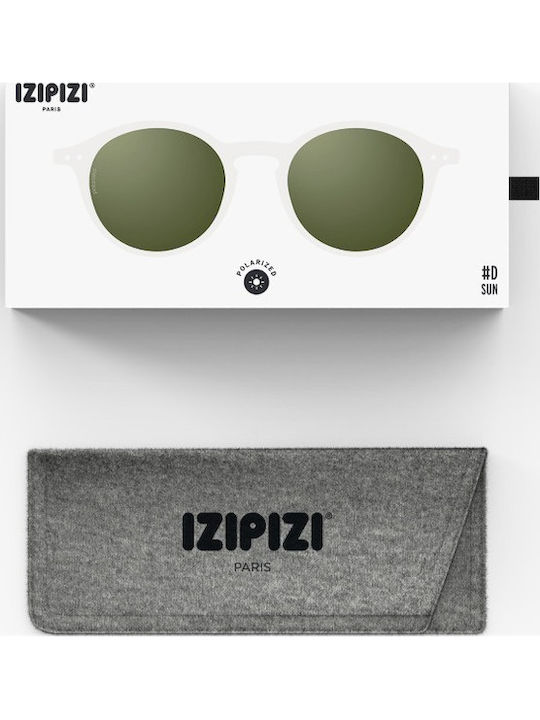 Izipizi Unisex Sunglasses with Transparent Plastic Frame and Green Polarized Lens