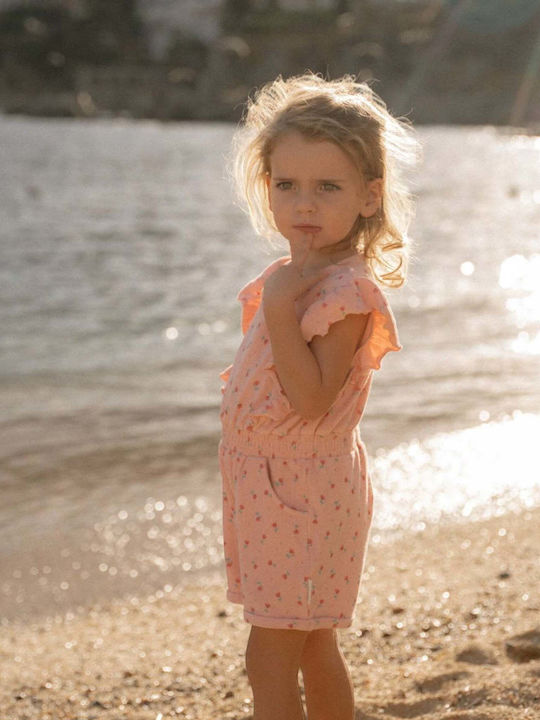Kids' Fabric Jumpsuit Shorts/Bermudas Sunny Flowers Pink Pink