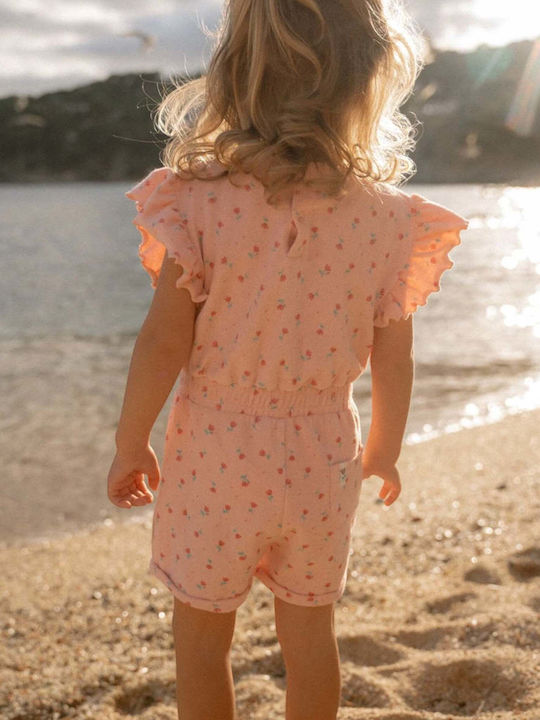 Kids' Fabric Jumpsuit Shorts/Bermudas Sunny Flowers Pink Pink