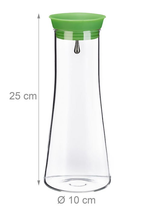 Relaxdays Cristal Carafă de Servire 10buc cu Dop Gri 1000ml 1buc