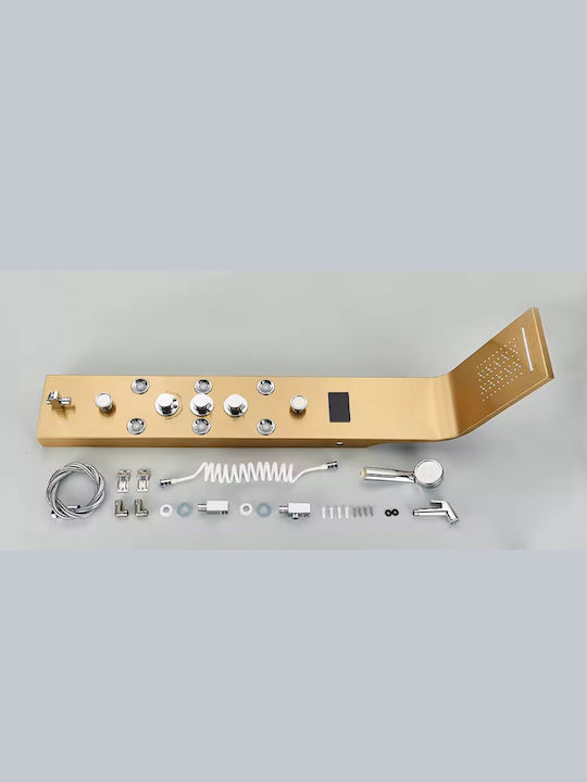 Naron Hydro Massage Column LED Lighting & Digital Display Brushed Gold