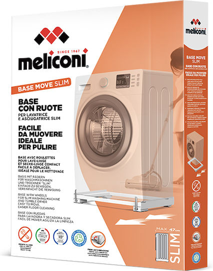 Meliconi 070-0644 Ρυθμιζόμενη Βάση Πλυντηρίου/Στεγνωτηρίου από Πλαστικό με Ρόδες 60x60εκ.