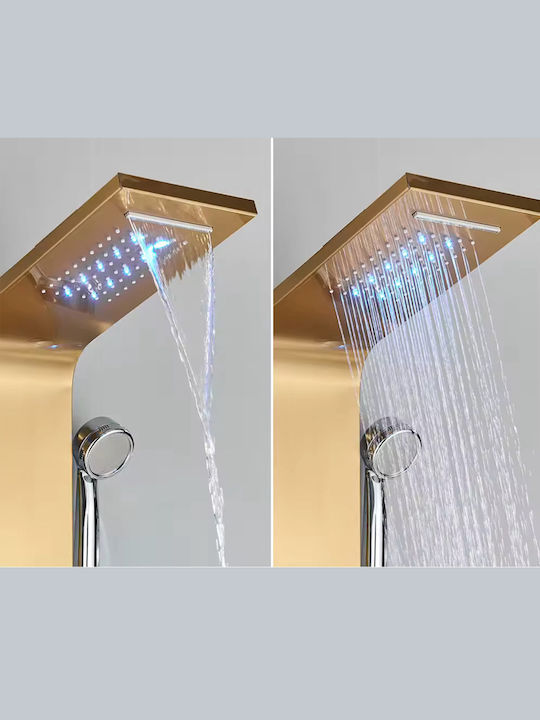Naron Hydro Massage Column LED Lighting & Digital Display Brushed Gold