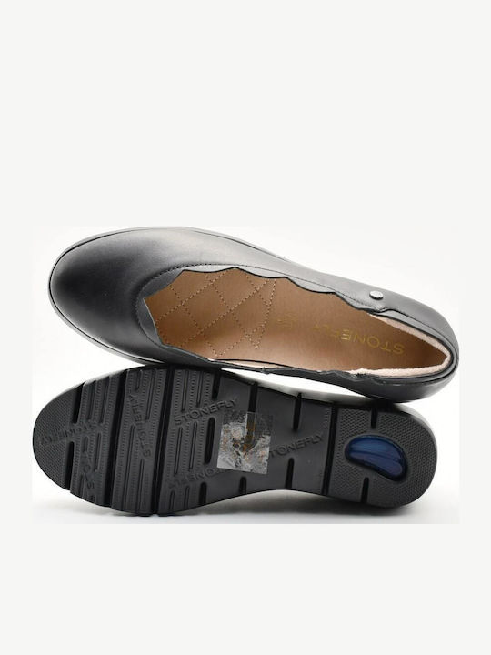 Δερμάτινα Γυναικεία Loafers σε Μαύρο Χρώμα