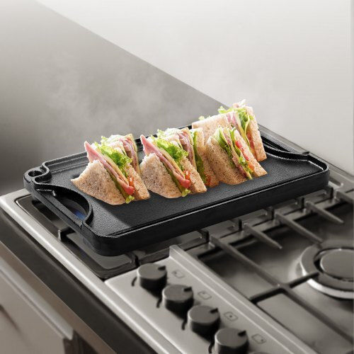 Vevor Fontă Grătar de Gătit Non-Stick - Antiaderent 35.56cmx21.59cmcm.