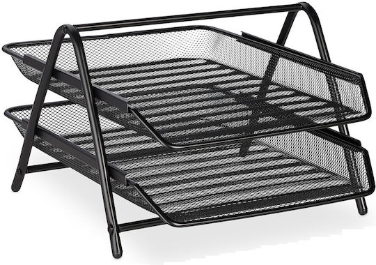 Document Holder Organizer 2 Detachable Compartments Made Steel Black