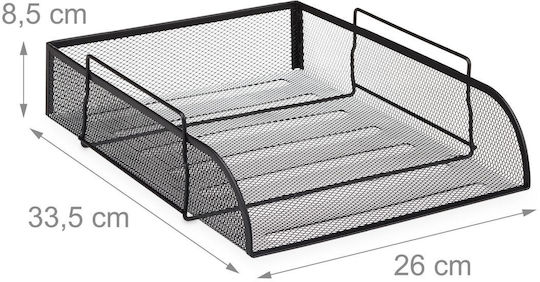 Document Tray Handles Metal Black 8.5 X 26 X 33.5 Cm