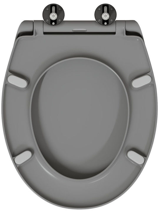 vidaXL Plastic Soft Close Toilet Seat Gray 37cm