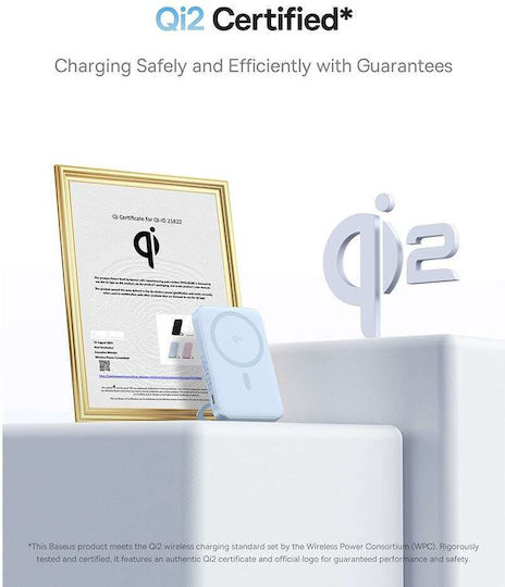 Baseus PicoGo MagSafe Qi2 Power Bank 5000mAh 20W με Θύρα USB-C Power Delivery Μπλε
