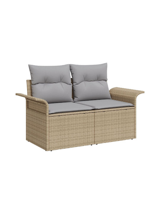 Corner Sofa Outdoor Rattan with Pillows 55x55x37cm