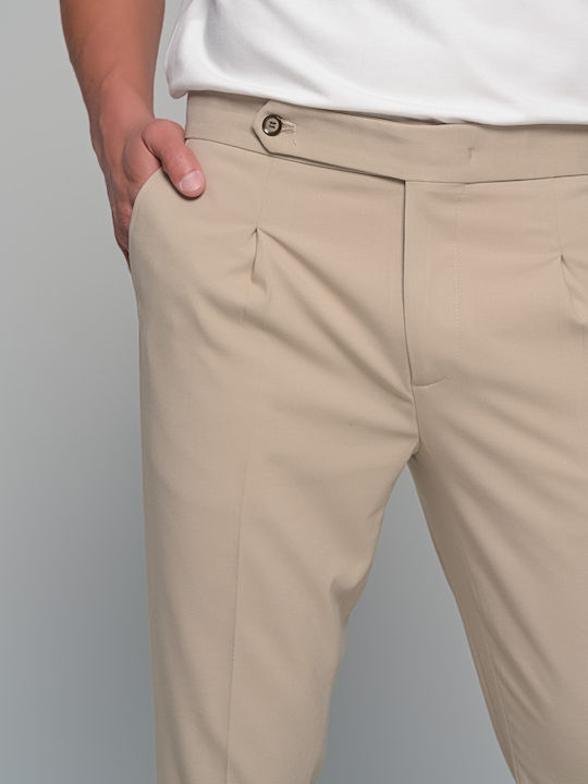 Prestigio Men's Summer Suit Slim Fit Beige