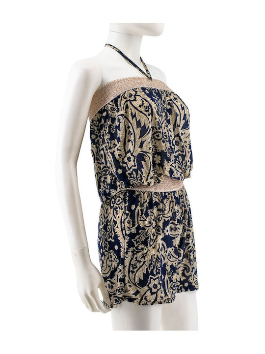 Γυναικείο Strapless Ολόσωμο Σορτς Μπλε