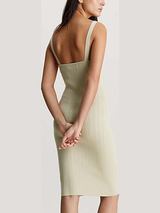 Summer Midi Knitted Dress Green Haze