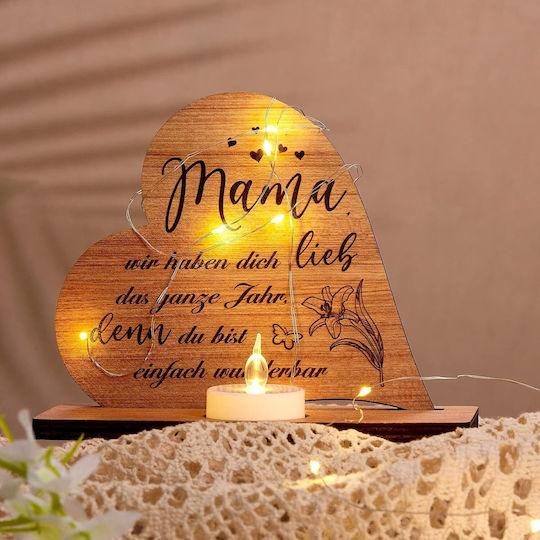 Weewooday Wooden Pine Heart Led Candle Christmas Lights