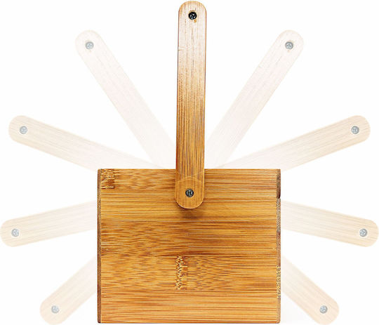 Organizator birou 4 compartimente mâner flexibil din bambus 20 X 25 X 11.5 cm