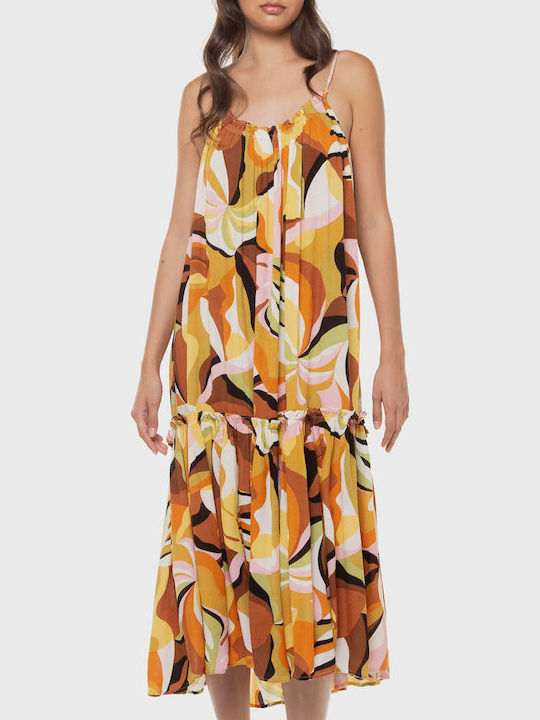 Sommer Midi Damenkleid mit Rüschen