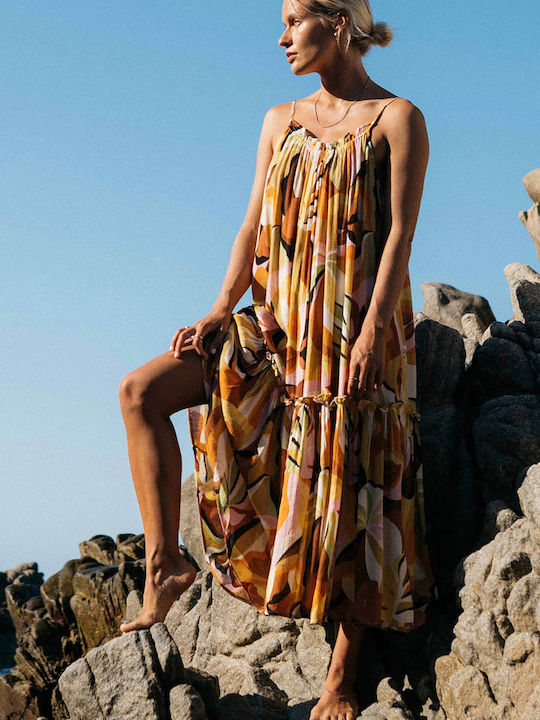 Sommer Midi Damenkleid mit Rüschen