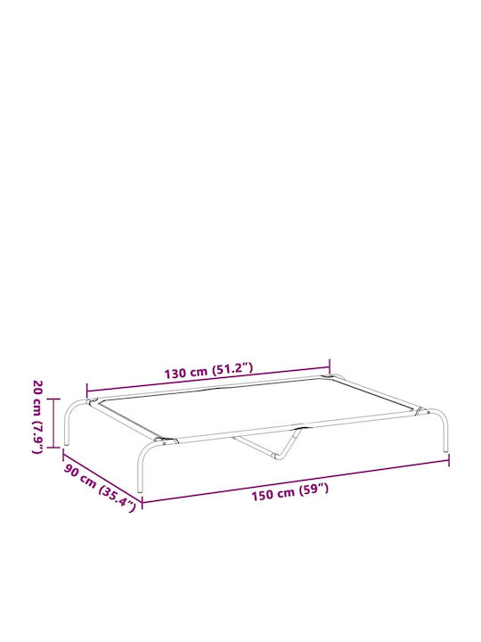 vidaXL Υπερυψωμένο Κρεβάτι Σκύλου Μαύρο 150x90εκ.