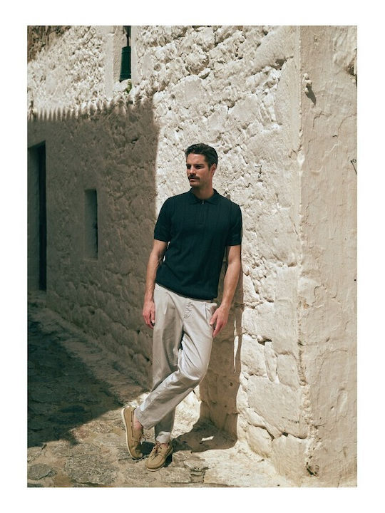 Culton Trousers Chino Elastic in Tapered Line Grey Light