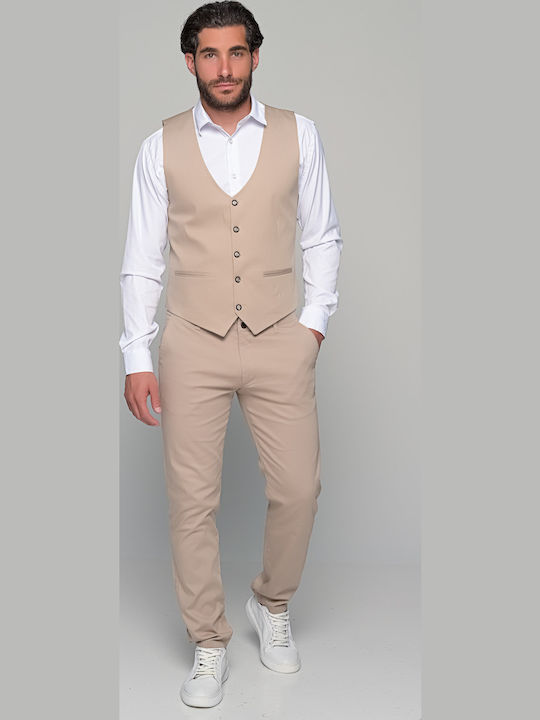 Summer Breeze Men's Vest Slim Fit Beige