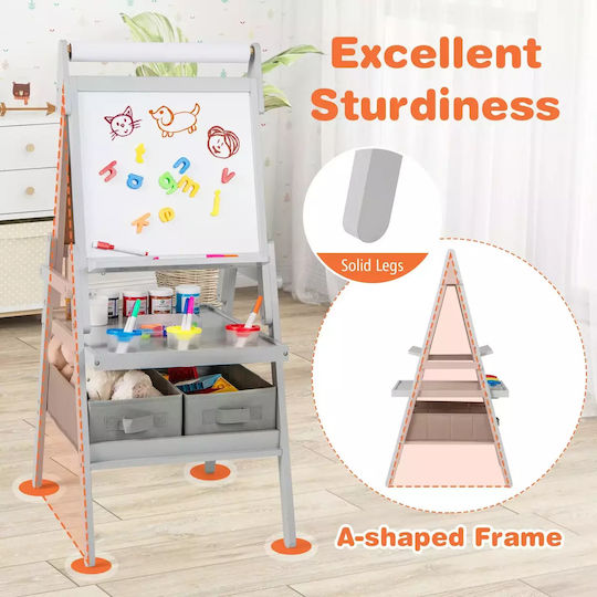 Costway Kids Magnetic Board / Markerboard 34.3x34.3x101.6cm