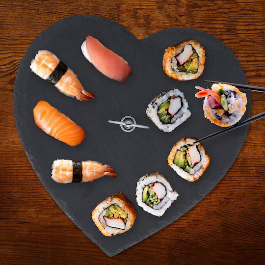 Relaxdays Stone Serving Platter with Handle 25x25x12.5cm