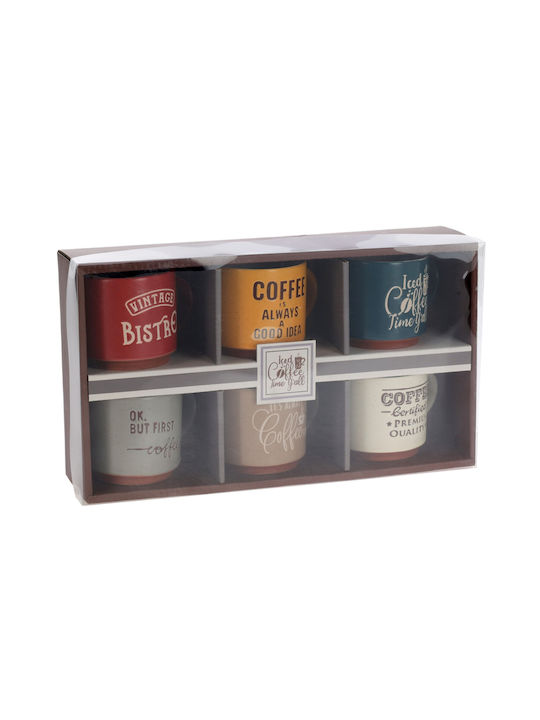 Mug from Porcelain Multicolored 268ml 6pcs
