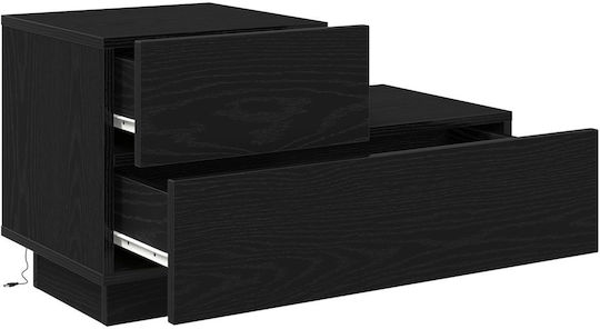 Bedside Table Made of Solid Wood Black Oak 70x36x40.5cm