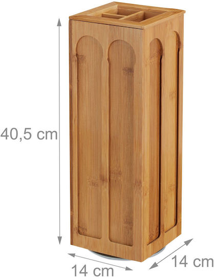 Suport rotativ pentru capsule de cafea tip Dolce Gusto, 8 compartimente, din bambus, poate susține până la 56 de capsule, 40,5 x 14 x 14 cm, Relaxdays
