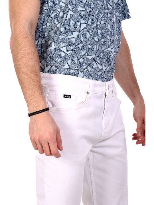 Men's Slim Fit White Jeans Pants