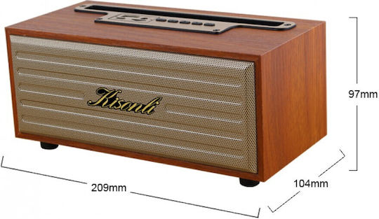 Kisonli G12А Ηχείο Bluetooth 5W με Ραδιόφωνο και Διάρκεια Μπαταρίας έως 5 ώρες Καφέ