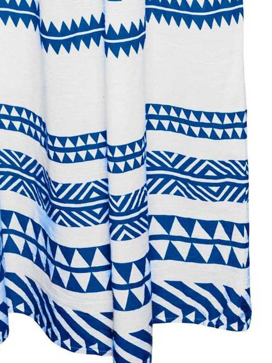 Summer Maxi Wrap Dress with Ruffles Blue