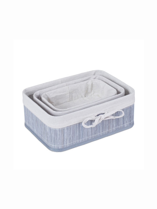 Relaxdays Hölzernes Aufbewahrungsbox mit Deckel Gray 3Stück