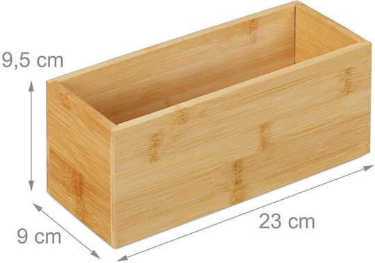 Relaxdays Hölzernes Aufbewahrungsbox mit Deckel Beige 9.5x23x9cm 1Stück