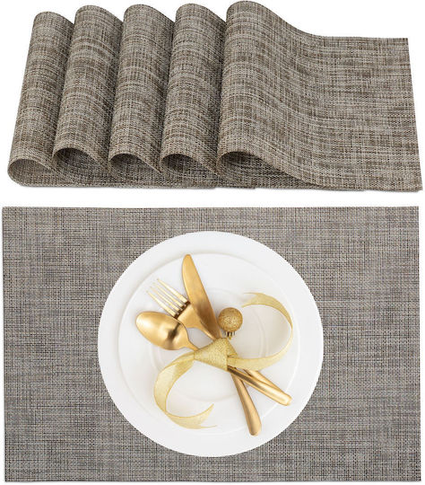 Relaxdays Σουπλά Πλαστικό Καφέ 45x30cm 6τμχ Relaxdays Σουπλά Πλαστικό Καφέ 45x30cm 6τμχ