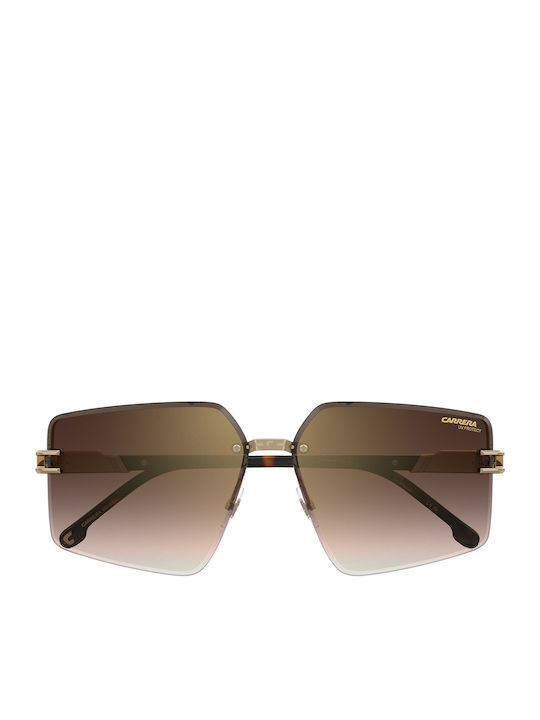 Carrera Women's Sunglasses with Gold Metallic Frame and Grey Gradient Lenses 1074 S 06J YK