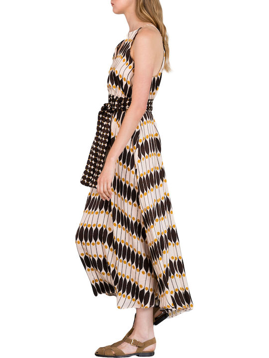 Maxi Βραδινό Φόρεμα Κομπινεζόν Brown